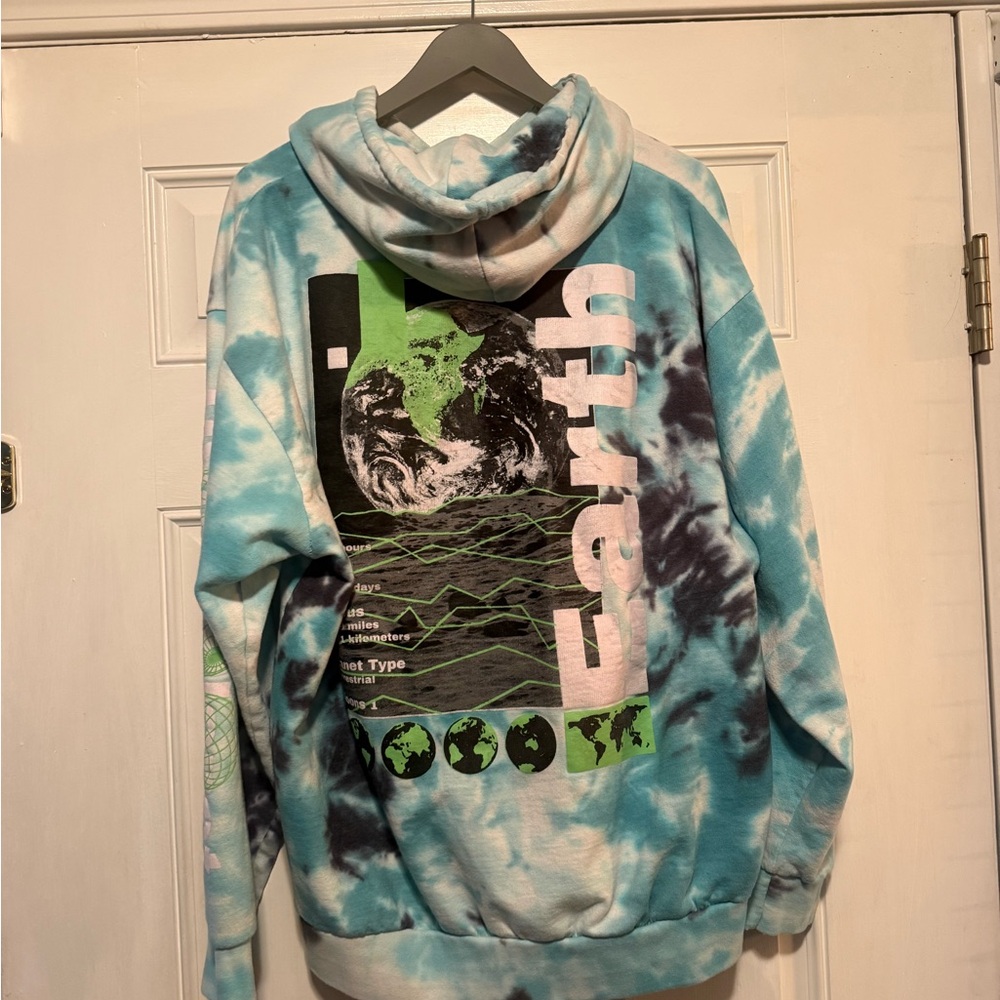 NASA Blue Tie-Dye Hoodie for Men - Picture 2 of 3
